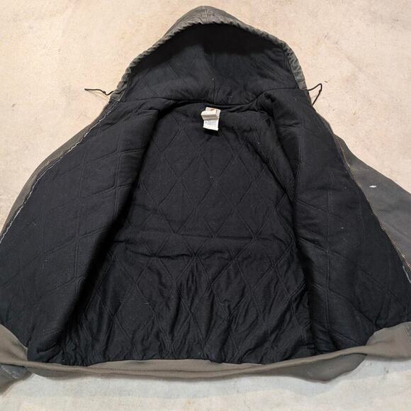 VTG 2001 Carhartt J68MOS Full Zip Canvas Hoodie Lined Mens 2XLT - Picture 5 of 6